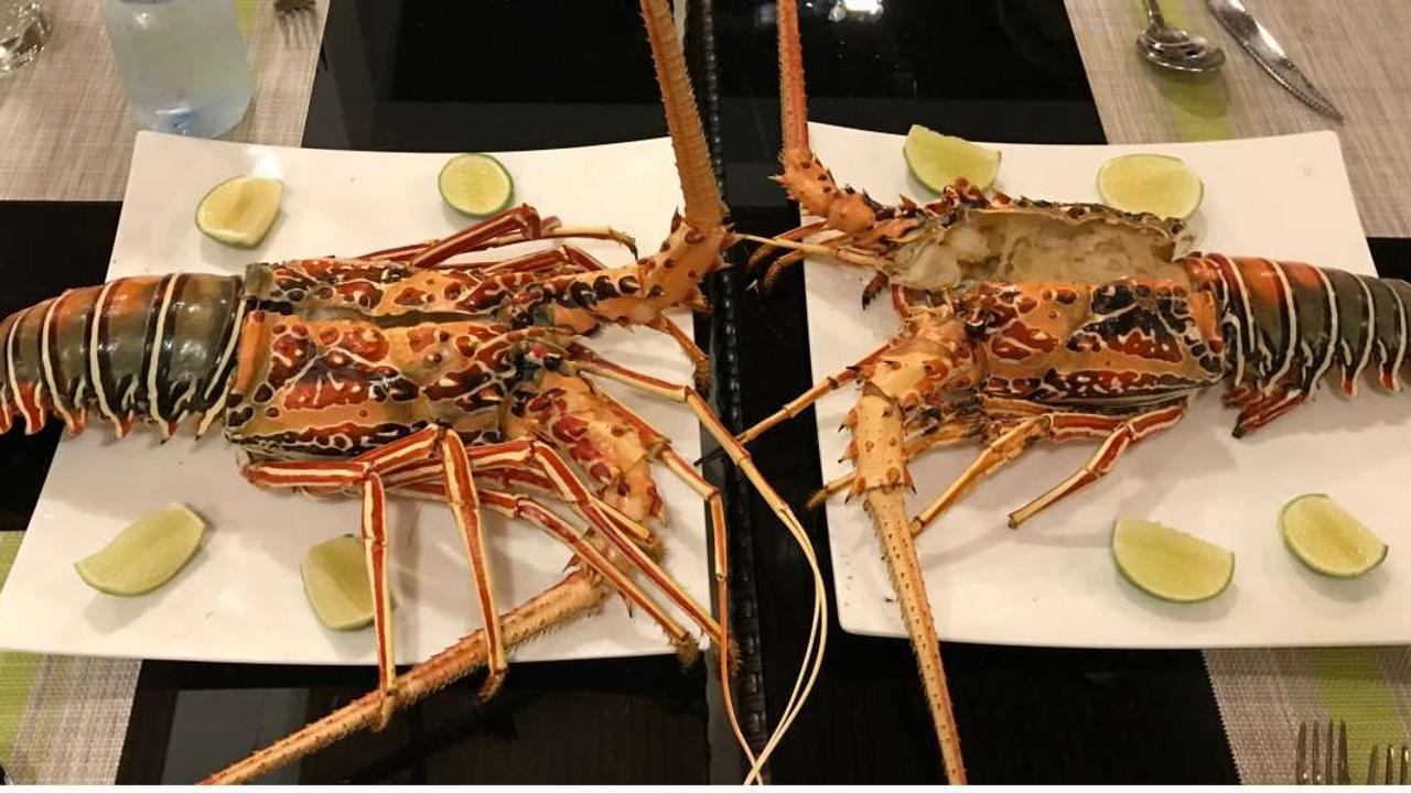 Lobsters ready to eat in the Maldives