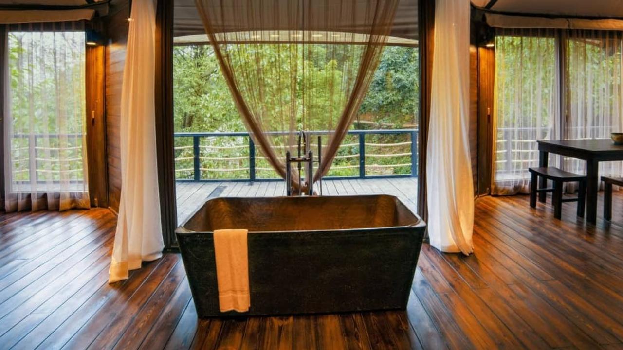 Standalone tub in villa