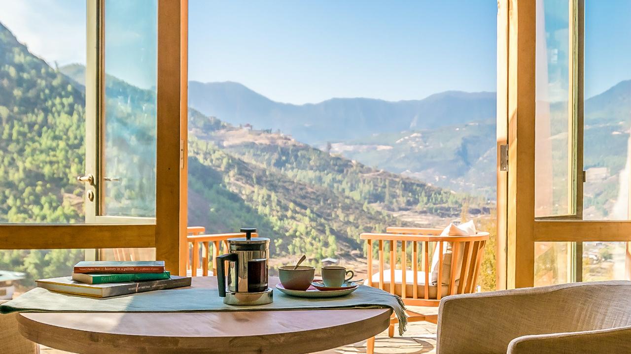 Restaurant overlooking the view at Bhutan Spirit Sanctuary