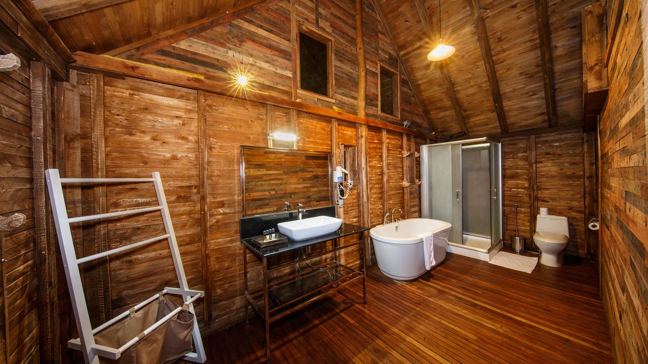 Bathroom of wooden chalet