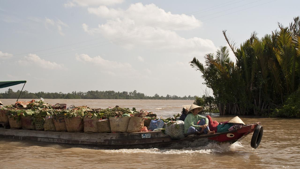 boat on the mekong delta