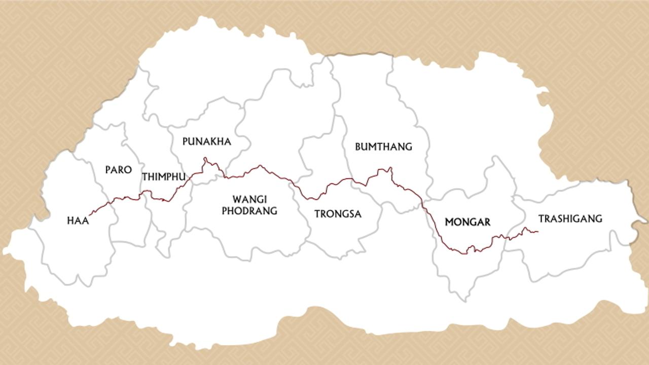 Trans Bhutan Trail Map