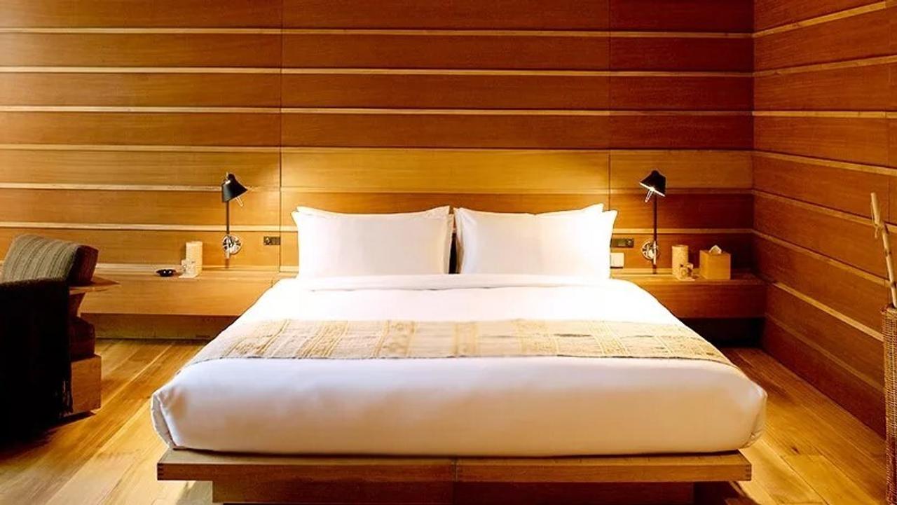 Wood panelling and comfortable beds