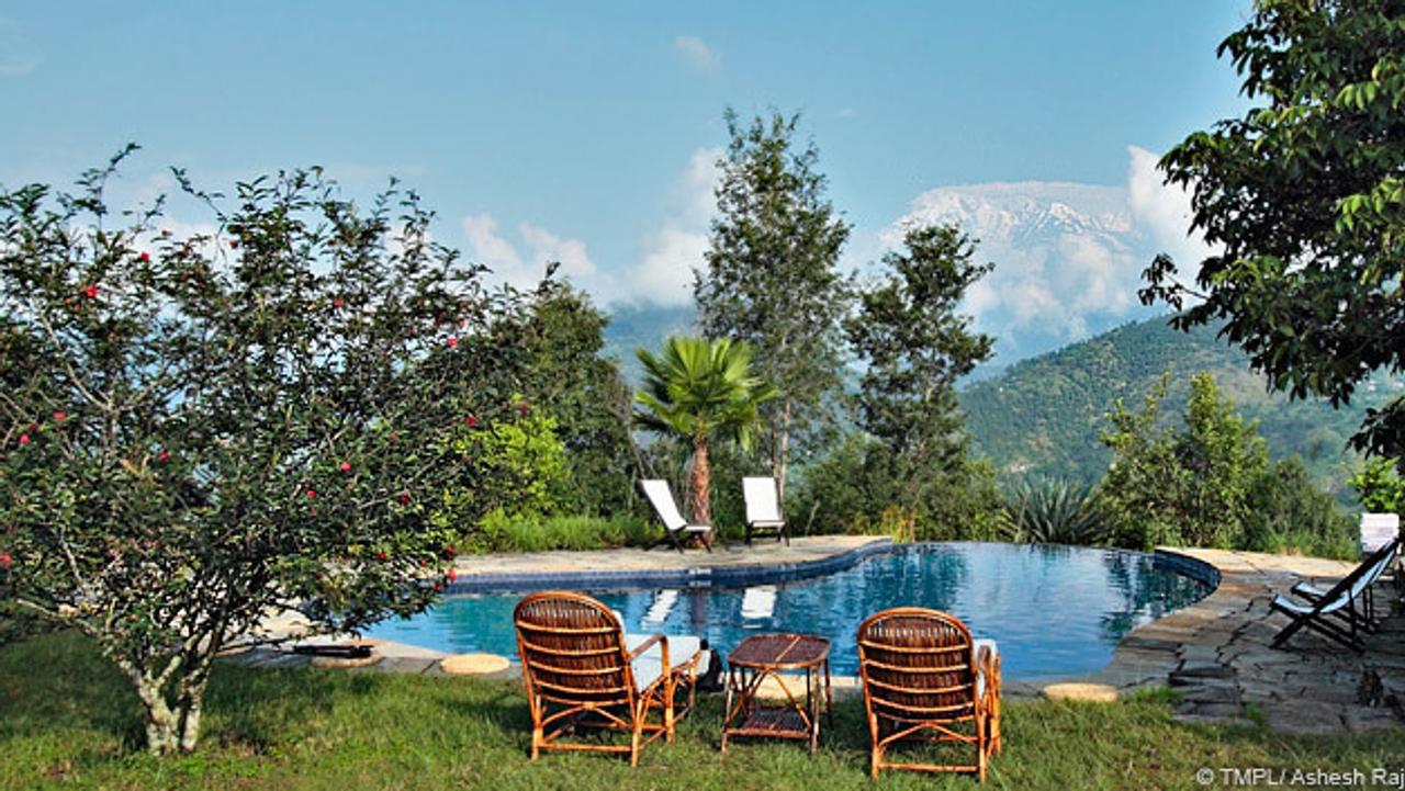 Pool with mountain views at Tiger Mountain Lodge