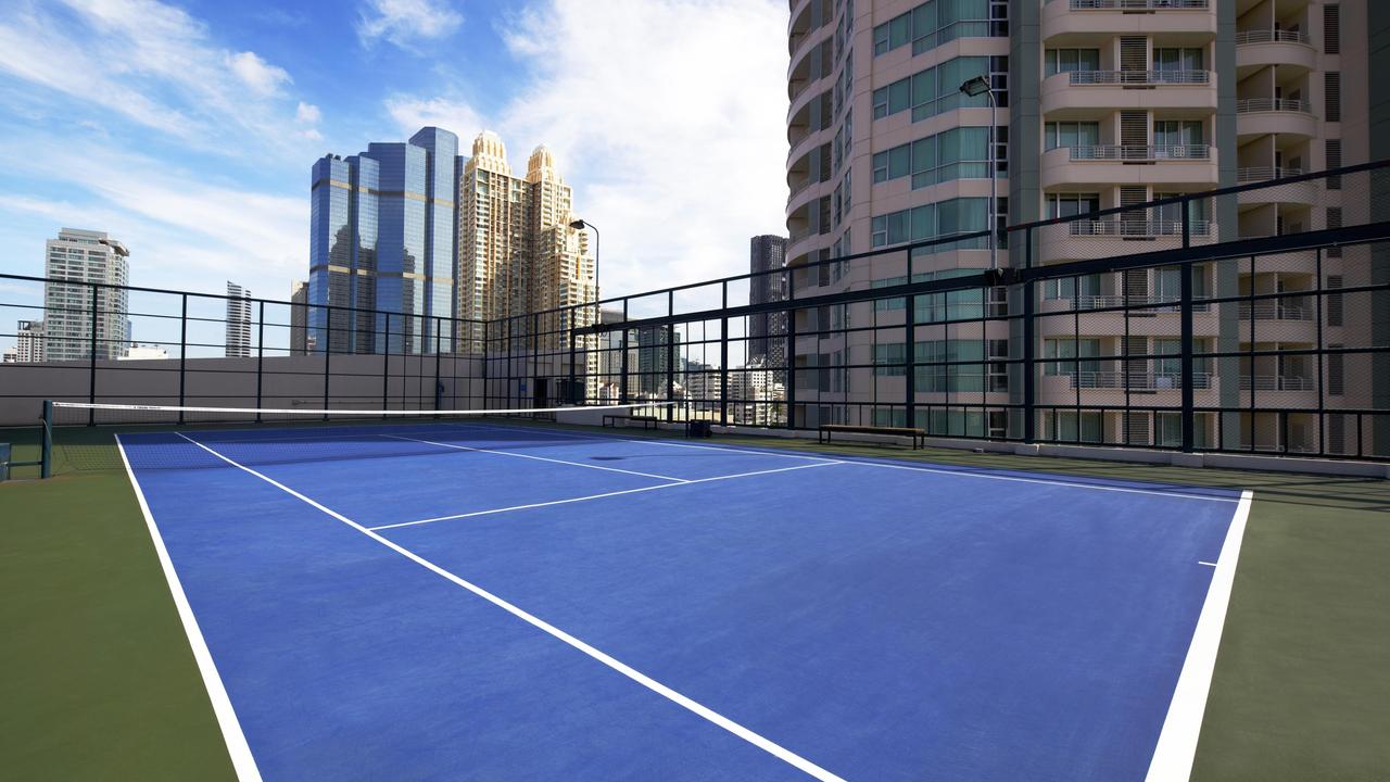 Rooftop tennis court