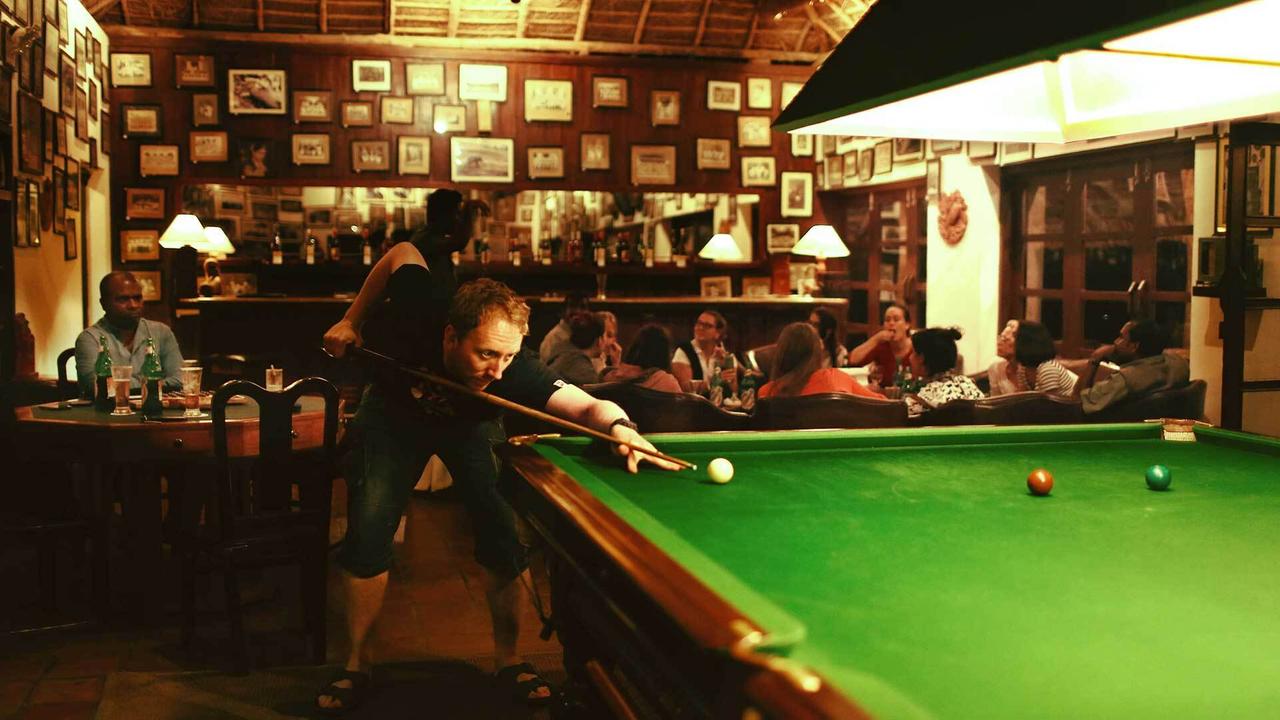 Woodhouse bar with snooker table
