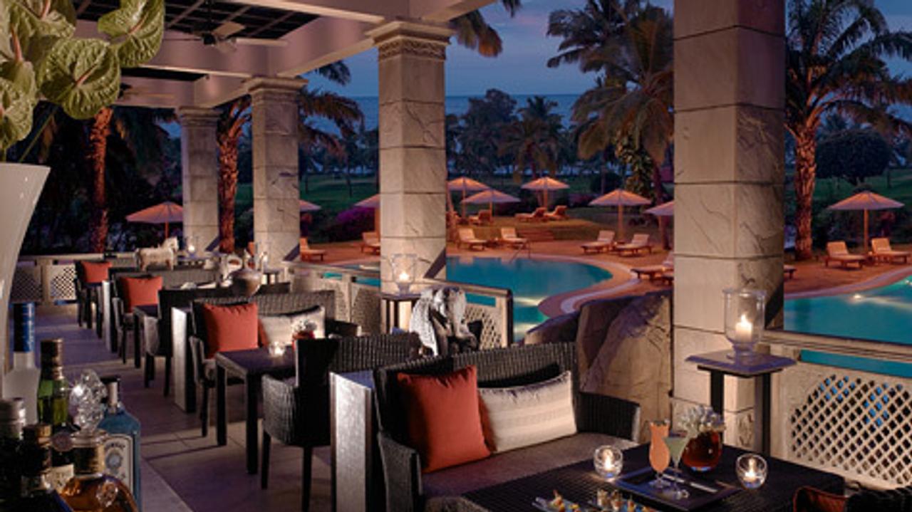 Poolside dining on the terrace