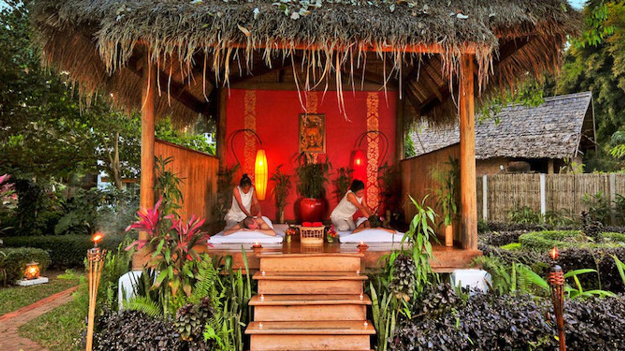 Massage hut at Muang La Resort