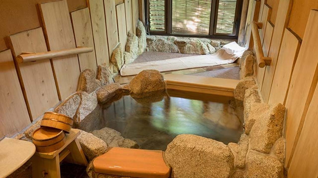 Private hot spring bath at Akizuki Onsen Seiryuan