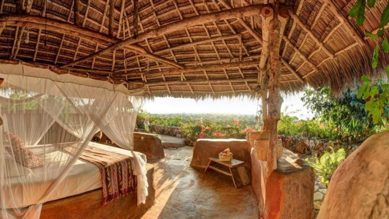 Open air bedroom at Utopia Surf & Yoga Eco Lodge