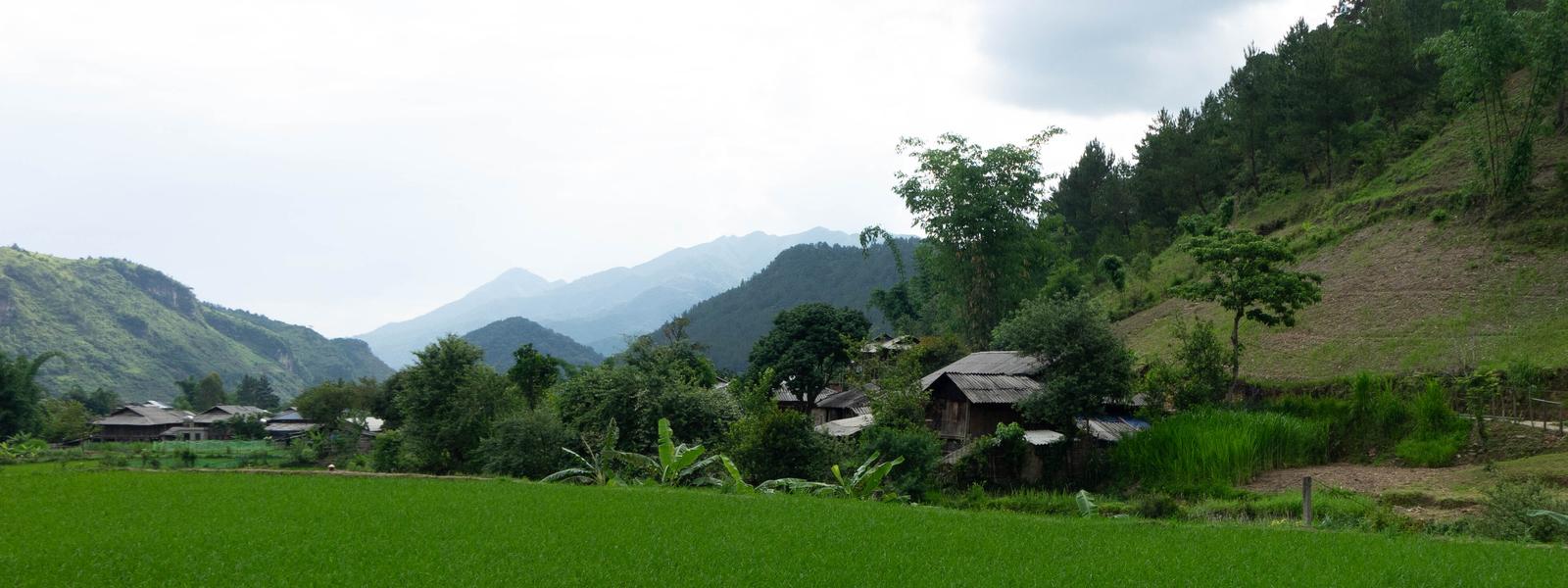 Vietnam rural scenes with mountains