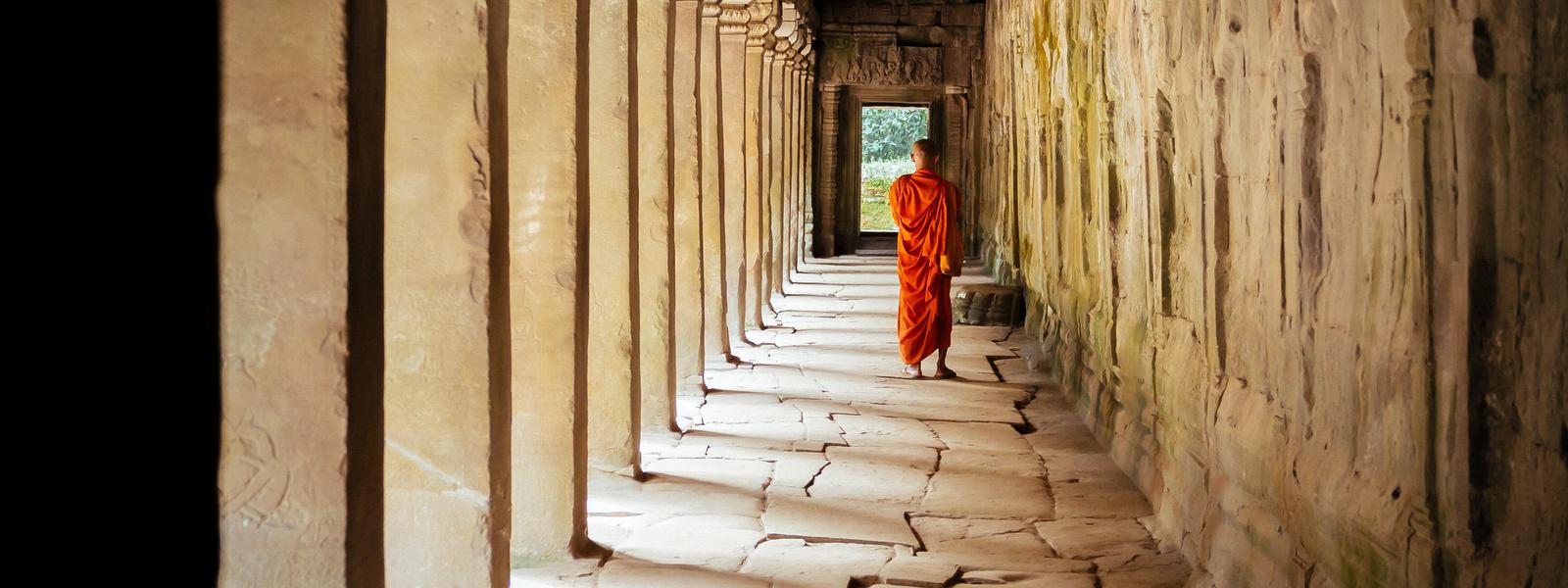 Monk walking