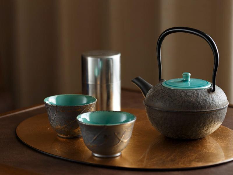 Japanese tea set at Celestine Hotel Kyoto