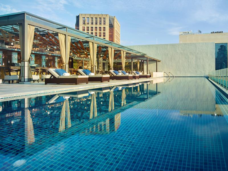 Rooftop pool at Hotel Stripes