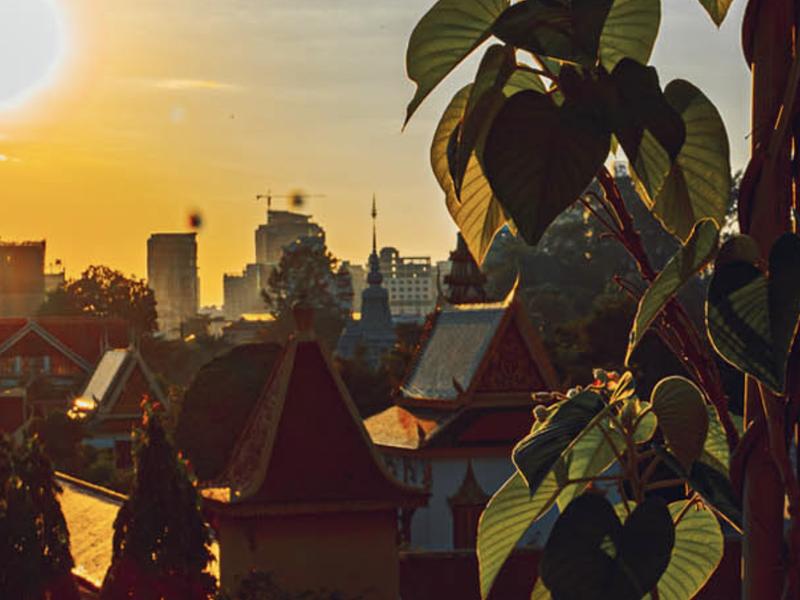 Sunset view over Phnom Penh
